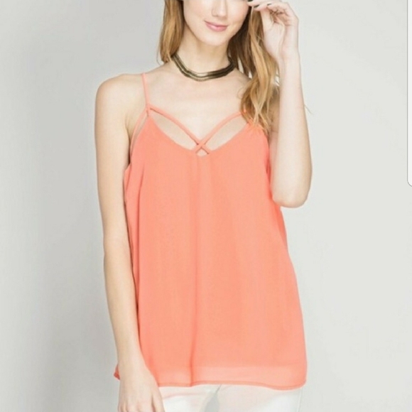 Amor Adore Tops - Criss cross spaghetti strap cami top